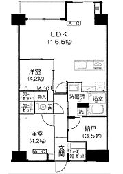 エスポワール善福寺 3階2SLDKの間取り