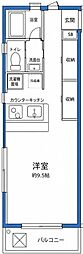 目黒ガーデンハウス ワンルームの間取図画像