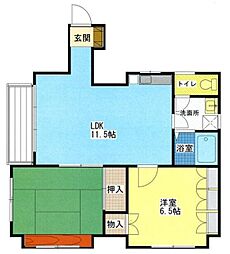 落合ビル 2LDKの間取図画像