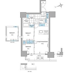 ルフォンプログレ本郷三丁目 2LDKの間取図画像