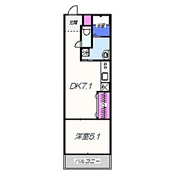 フジパレス堺なかもず3番館 1DKの間取図画像