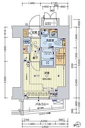 レオンコンフォート池田山 6階1Kの間取り