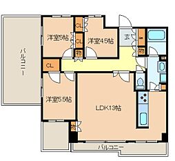 レジディア文京音羽 10階3LDKの間取り