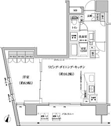 パークハビオ渋谷本町レジデンス 1LDKの間取図画像