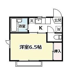 エコーハイツ 2階1Kの間取り