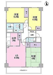 ファーサ宮崎台 3LDKの間取図画像