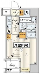 都営新宿線 住吉駅 徒歩11分の賃貸マンション 10階1Kの間取り