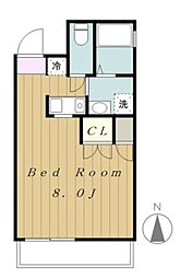 アンリシェール橋本 5階ワンルームの間取り