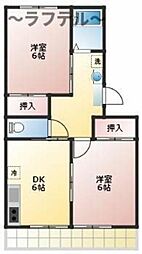 太田コーポ 2DKの間取図画像