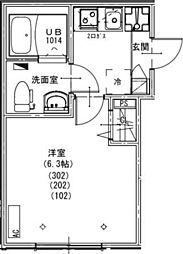 KEIAI RESIDENCE 北戸田V 1Kの間取図画像