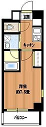 ロアール多摩川南六郷 1階1Kの間取り