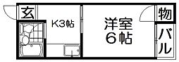 アーバンハイツ桜町 1Kの間取図画像