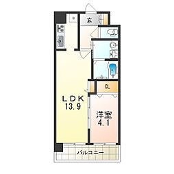 インフィルド3 1LDKの間取図画像
