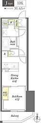 WORVE東京木場 1DKの間取図画像