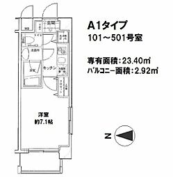 セントパレス大鳥居 1Kの間取図画像