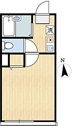 ラフィネ竹の塚 3階1Kの間取り