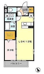 ディアコート 1LDKの間取図画像