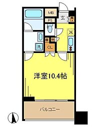 リビオ文京関口シティクロス 1Kの間取図画像