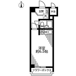 ダイアパレス新小岩第3 2階ワンルームの間取り