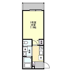 ベイルームシャトン橋本 1Kの間取図画像