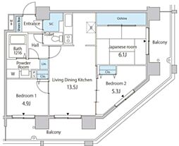 セルリアンホームズ勝どき 3LDKの間取図画像