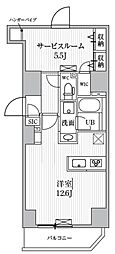 エスレジデンス入谷アレシア ワンルームの間取図画像