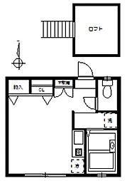 メゾン・ド・ラペ 1階ワンルームの間取り