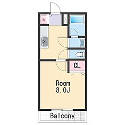 Ｔ・Ｈパレス今福 2階1Kの間取り