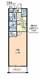 フジパレス南清水町2番館 1Kの間取図画像