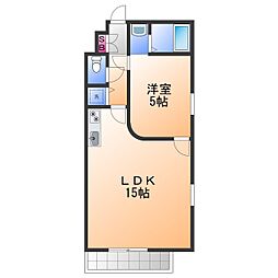 ラフィナート和泉 1LDKの間取図画像