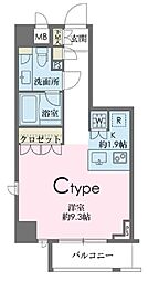 ドゥーエ南麻布 ワンルームの間取図画像
