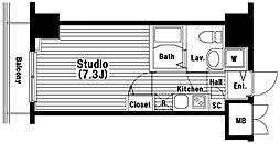 グランド・ガーラ日本橋兜町 1Kの間取図画像