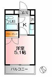 ジョイフル相模原 1Kの間取図画像