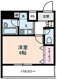 アセンズシティ3 10階1Kの間取り