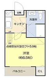コンパートメントハウス千葉I 1階1Kの間取り