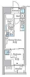 パークアクシス新宿百人町 1DKの間取図画像