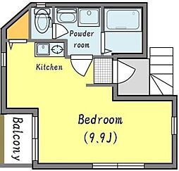 シャンテ1 ワンルームの間取図画像