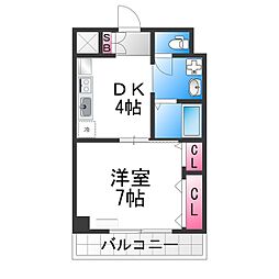 クリエイト彩 5階1DKの間取り