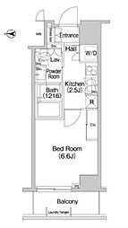 コンフォリア麻布EAST 1Kの間取図画像