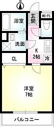 Gハウス 1Kの間取図画像