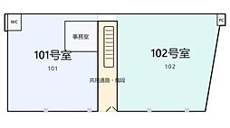 朝倉ハイツ ワンルームの間取図画像