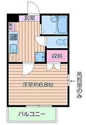 プラム梅島C 1Kの間取図画像