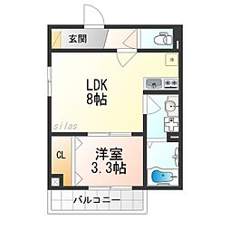 ARCA豊中曽根 1LDKの間取図画像
