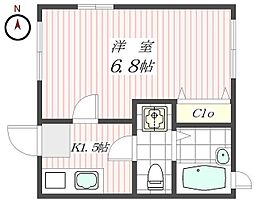 マイコート駒込 1階1Kの間取り