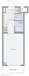 ルーブル南馬込弐番館 1Kの間取図画像