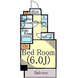ガーラ・プレシャス渋谷六本木通り 10階1Kの間取り
