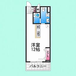 TKアンバーコート中百舌鳥 ワンルームの間取図画像