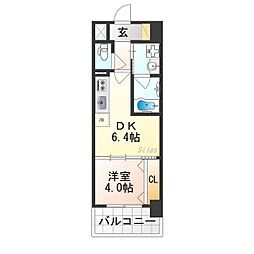 ベラジオ雅び京都円町駅前 4階1DKの間取り