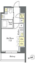 プライムメゾン清澄白河 3階ワンルームの間取り