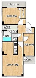ファミール野川 2LDKの間取図画像